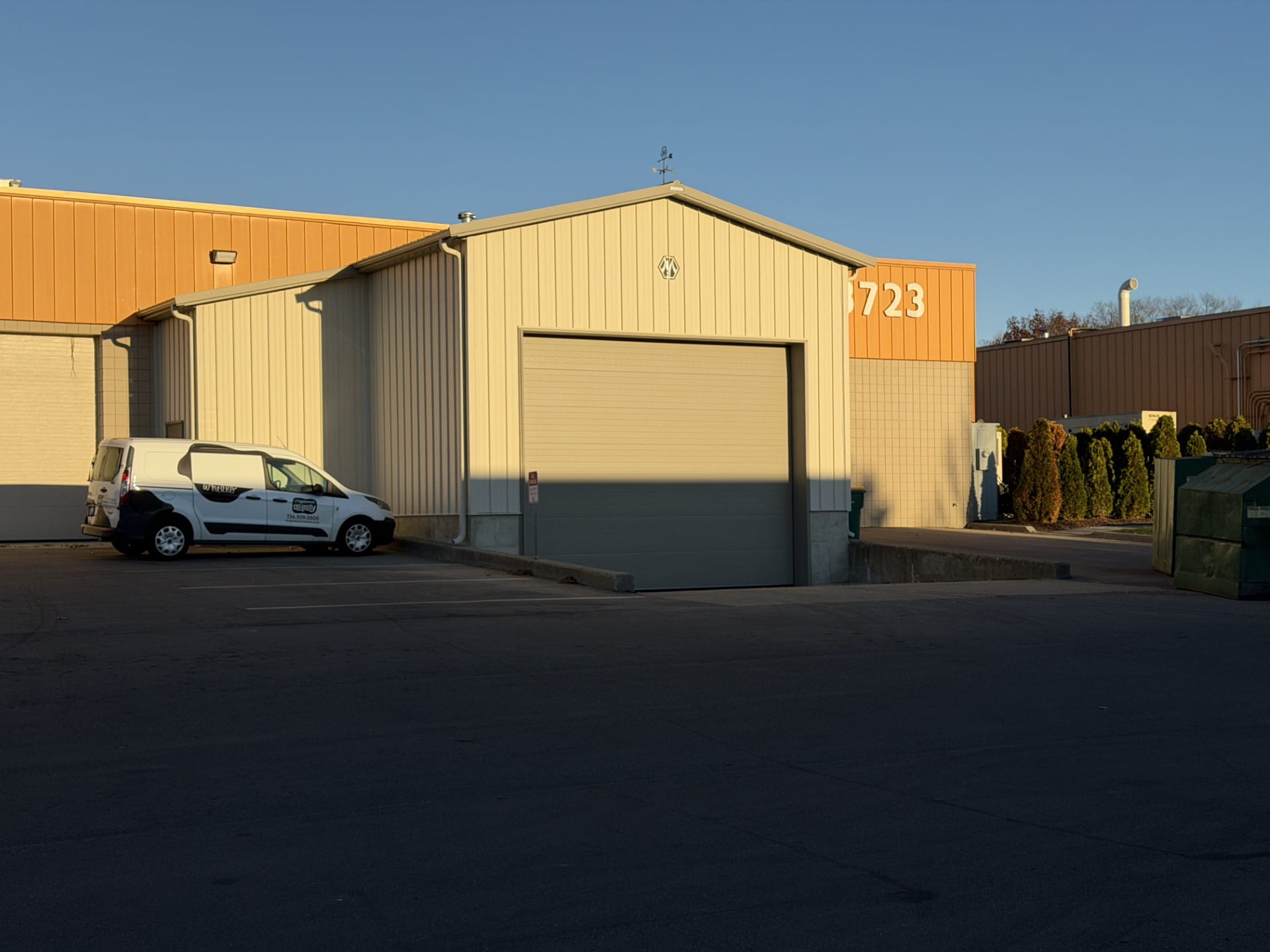 Image of new milk garage building at Sanilac Creamery.