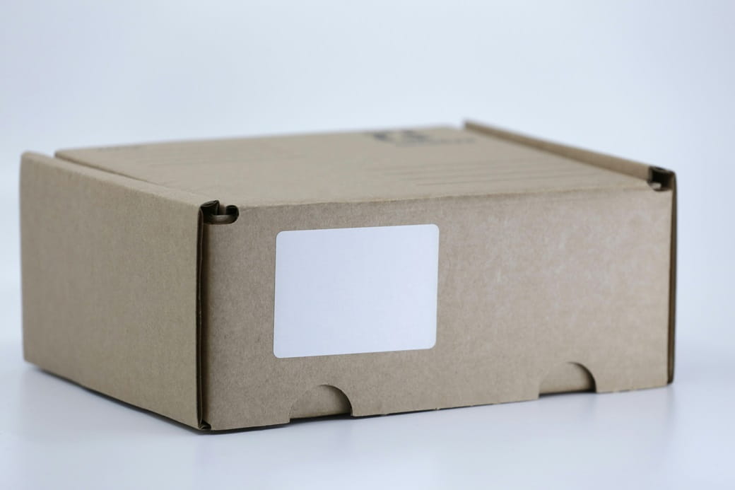 A box with a blank label