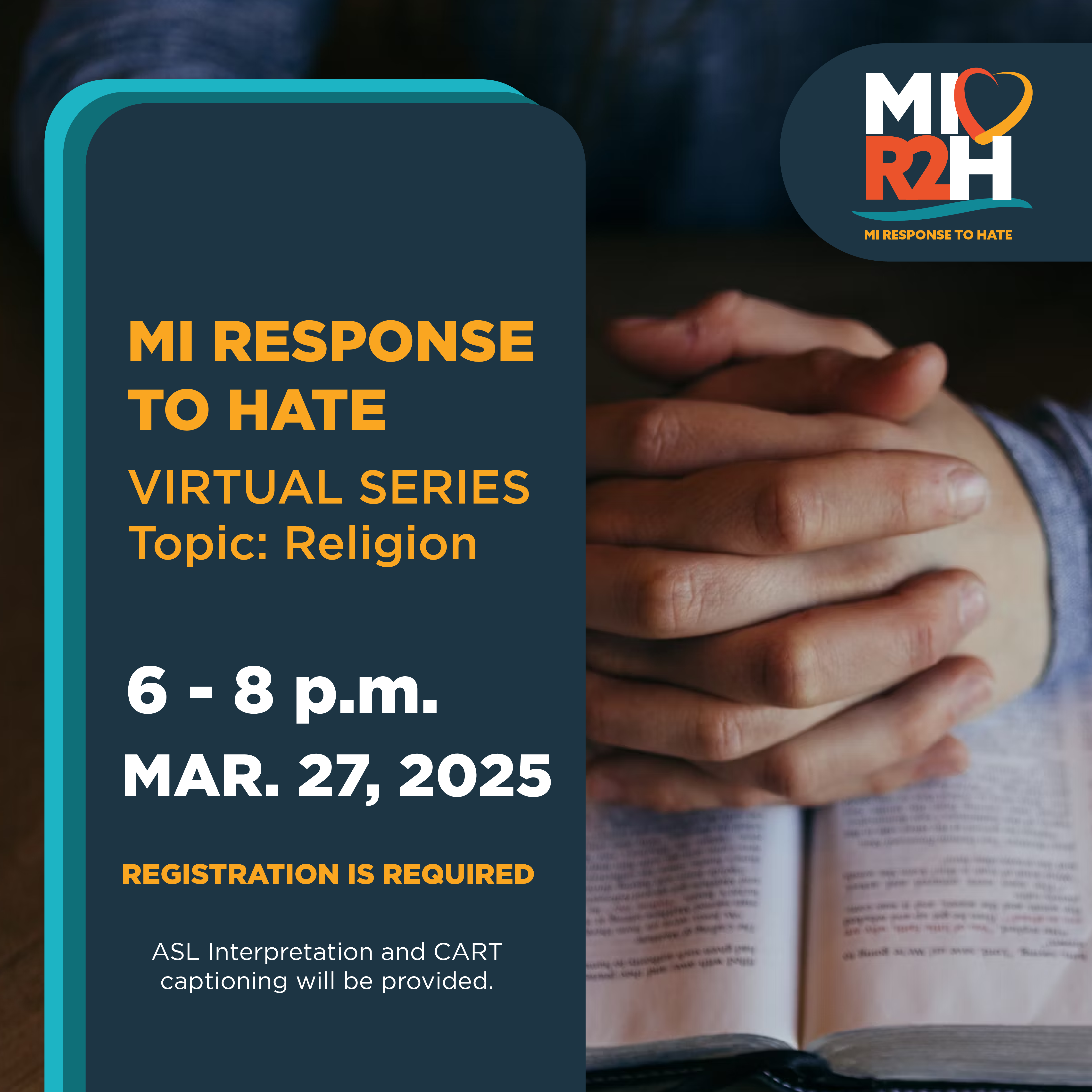 MI Response to Hate March flyer.