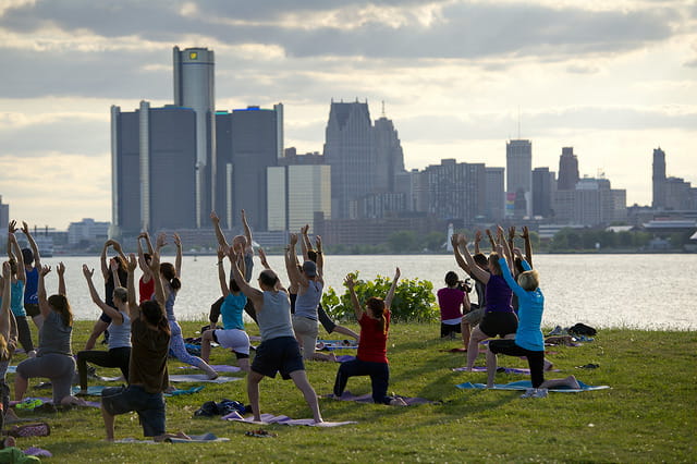 People Exercising in a park