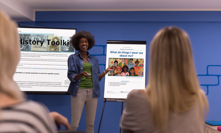 African American female leading professional learning on the US History Toolkit