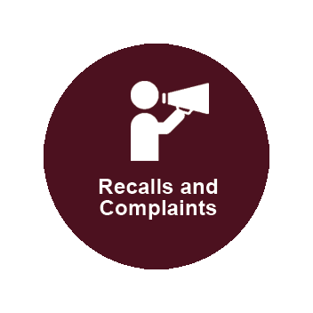 Recalls and Complaints button