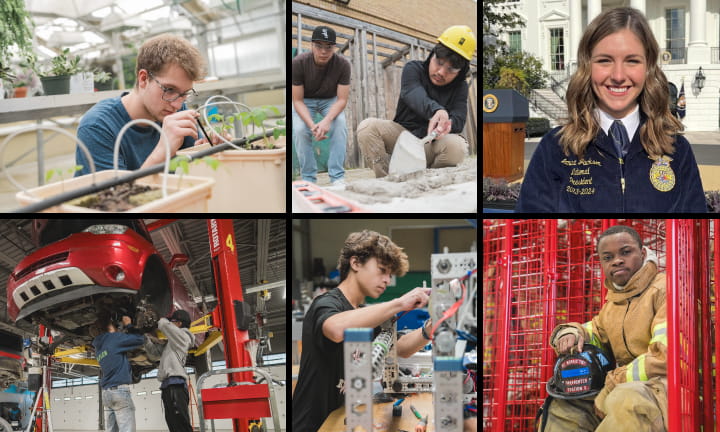 Image of 6 students in different careers.