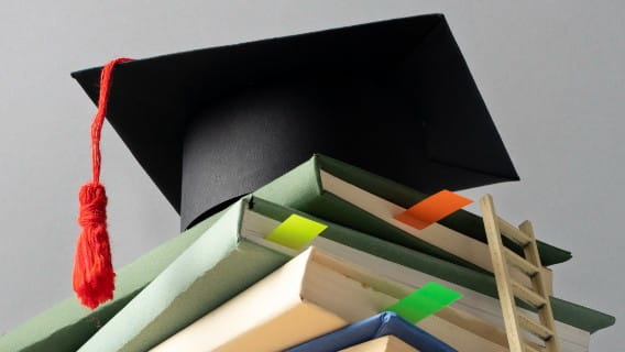 Graduation Cap and Books