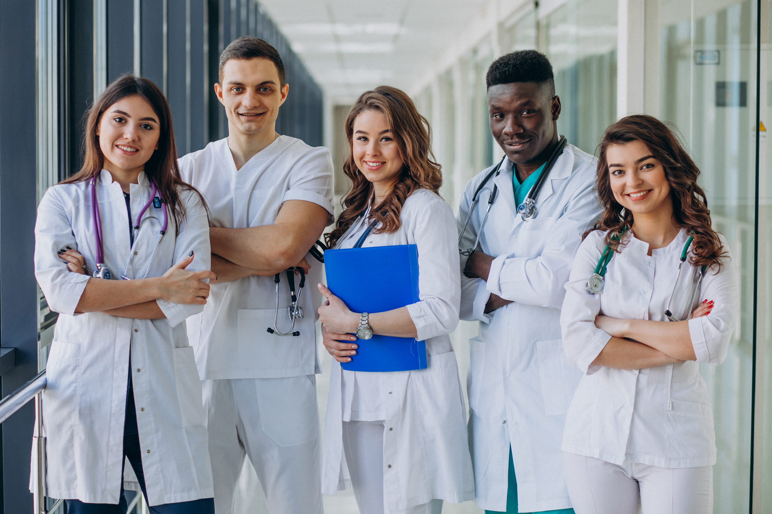 healthcare students in a hospital