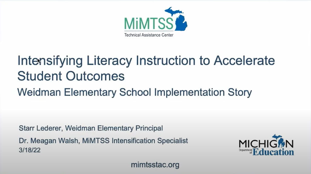 Intensifying Literacy Instruction to Accelerate Student Outcomes