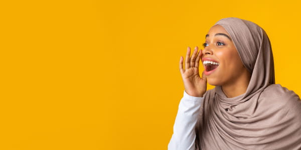 Young woman wearing a hijab.
