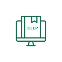 Green icon representing the College-Level Examination Program or CLEP