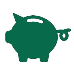 Illustration of a green piggy bank