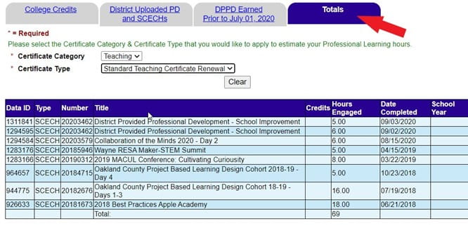 MOECS professional learning screen