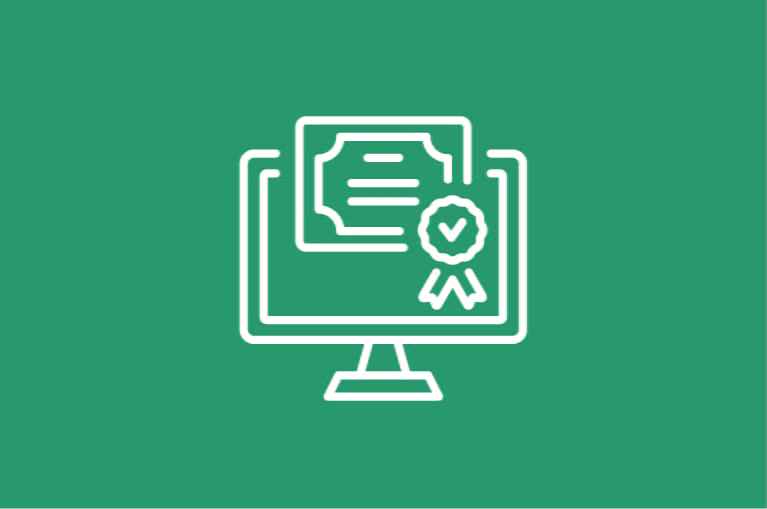 certificate and computer icon