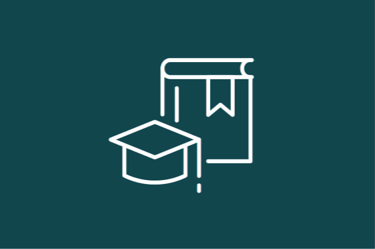 graduation cap and book icon