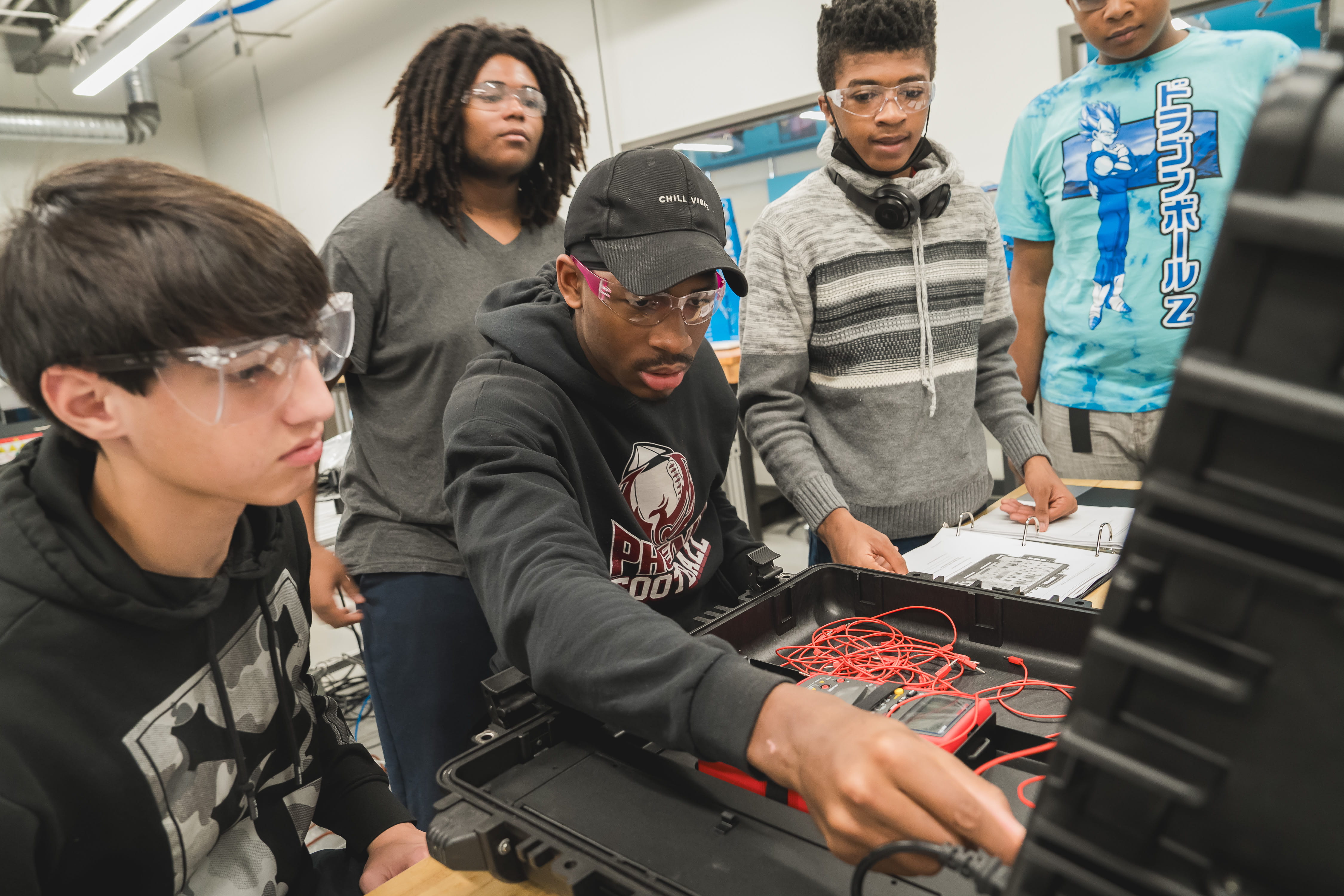 CTE Students in a STEM classroom.