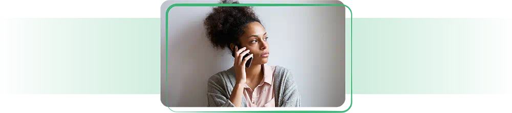 Woman on phone.