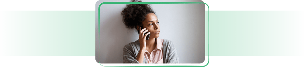 Woman on phone.
