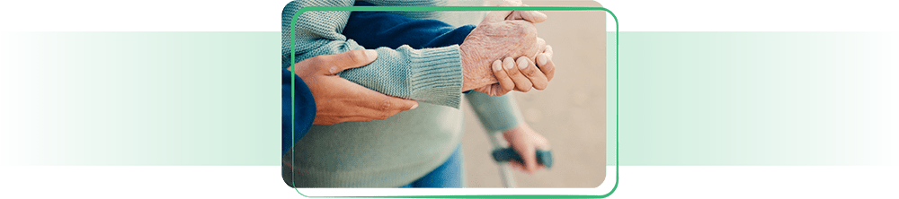 Hands holding in a position of assistance.