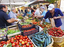 Photo of people at a farmers market