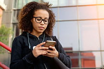 young woman with cellphone