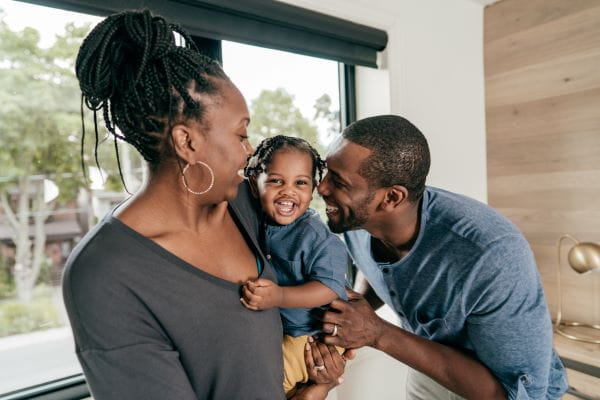 Mom Dad and toddler