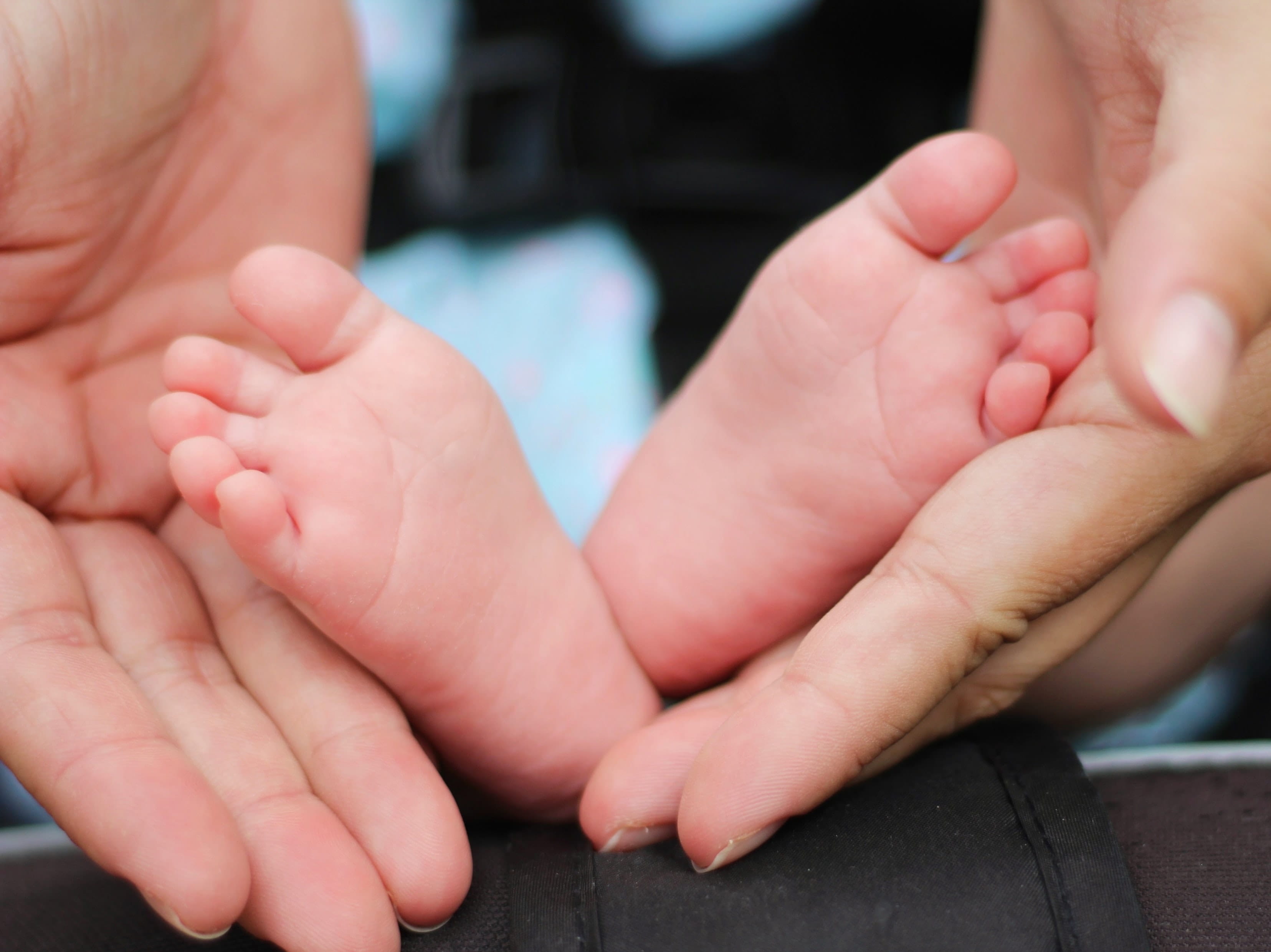 Photo of a newborn baby's feet.