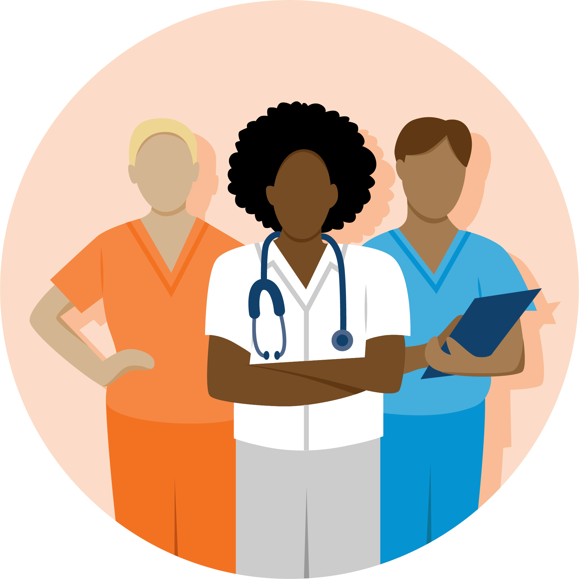 three health care worker cartoon