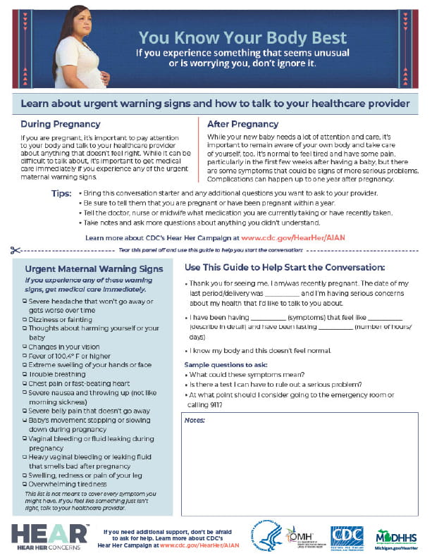 CDC Womens Urgent Warning Signs