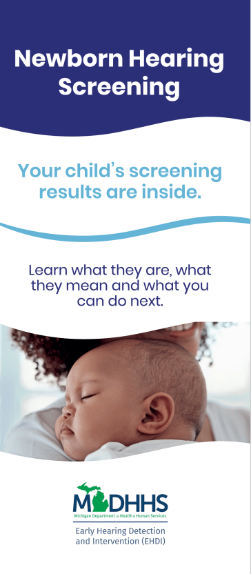 Image of the front cover of the Michigan Newborn Hearing Screening Program Brochure