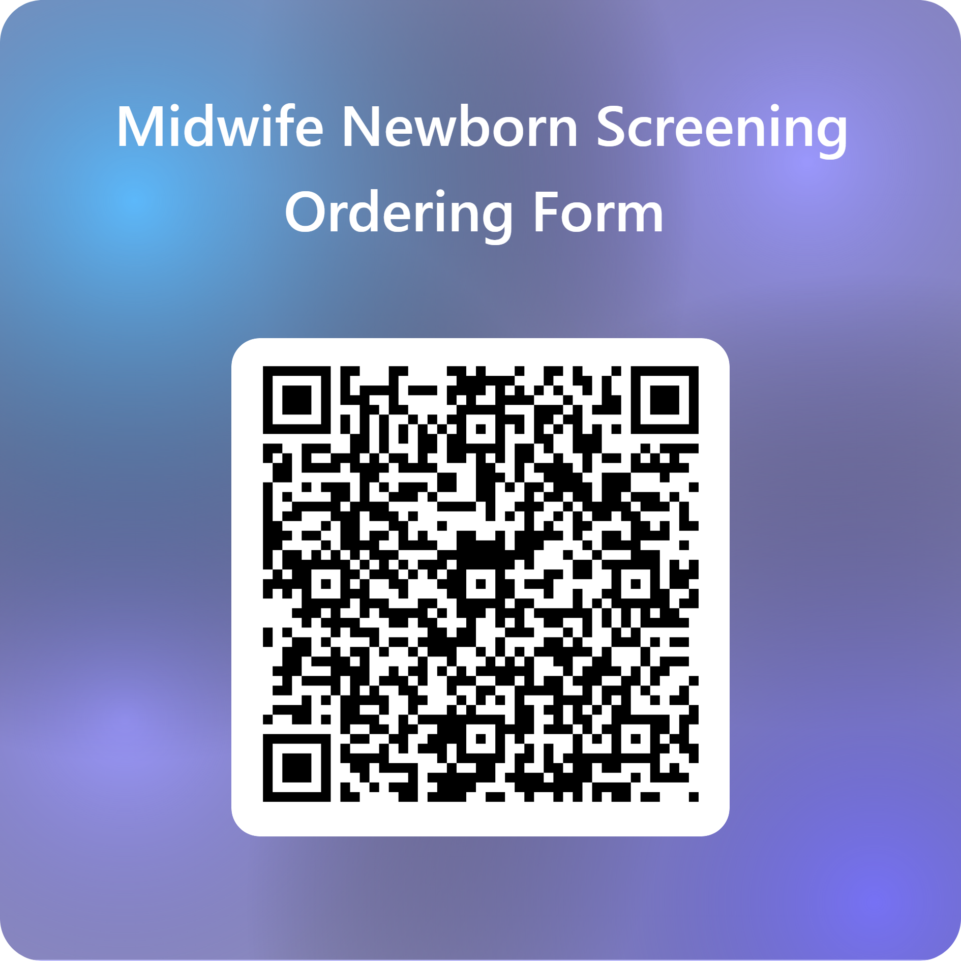 QR code to access NBS online ordering form for midwives