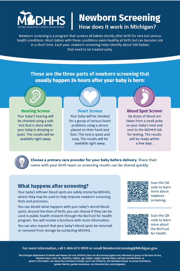 picture of newborn screening clinic poster