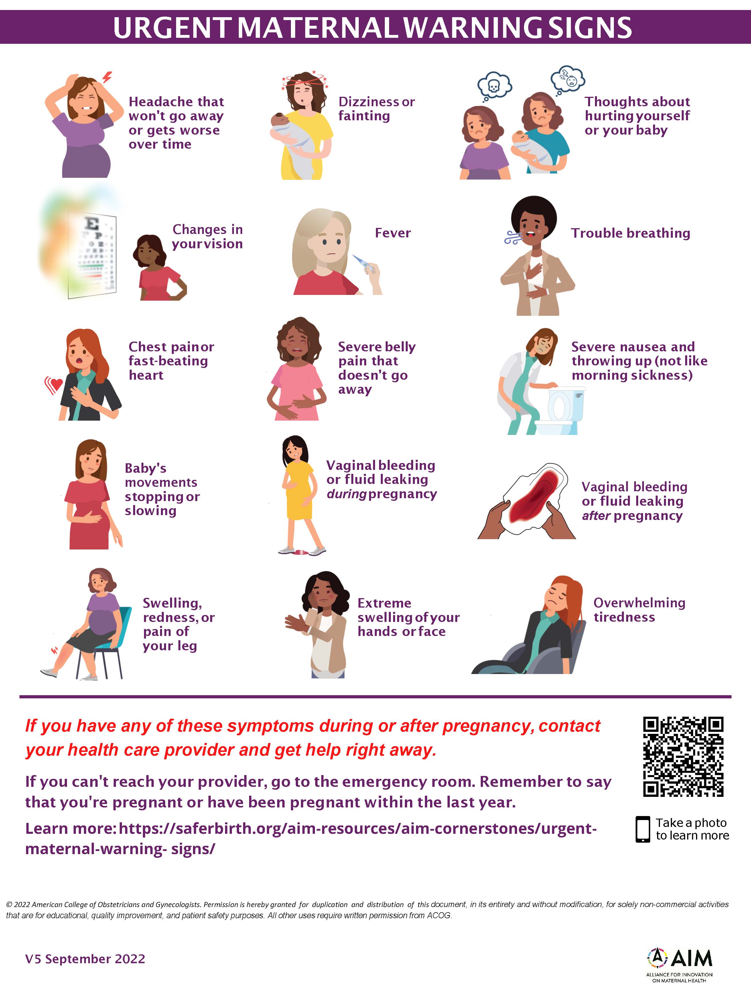 Urgent Maternal Warning Signs