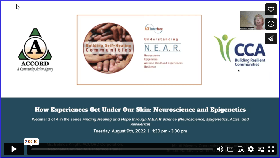 opening screen for How Experiences Get Under Our Skin: Neuroscience and Epigenetics webinar