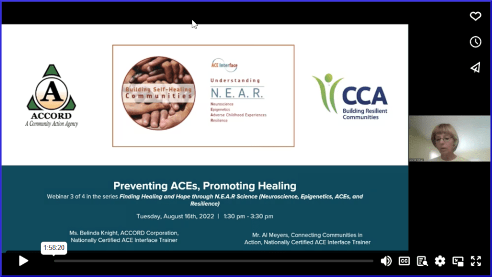 opening screen for Preventing ACEs, Promoting Healing webinar