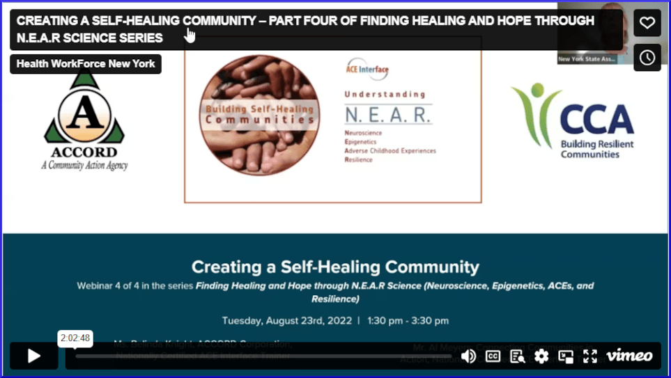 opening screen for Creating a Self-Healing Community webinar