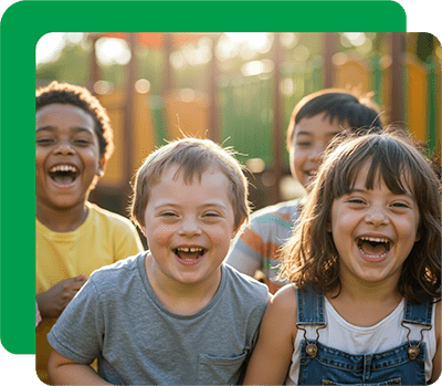 group of kids laughing
