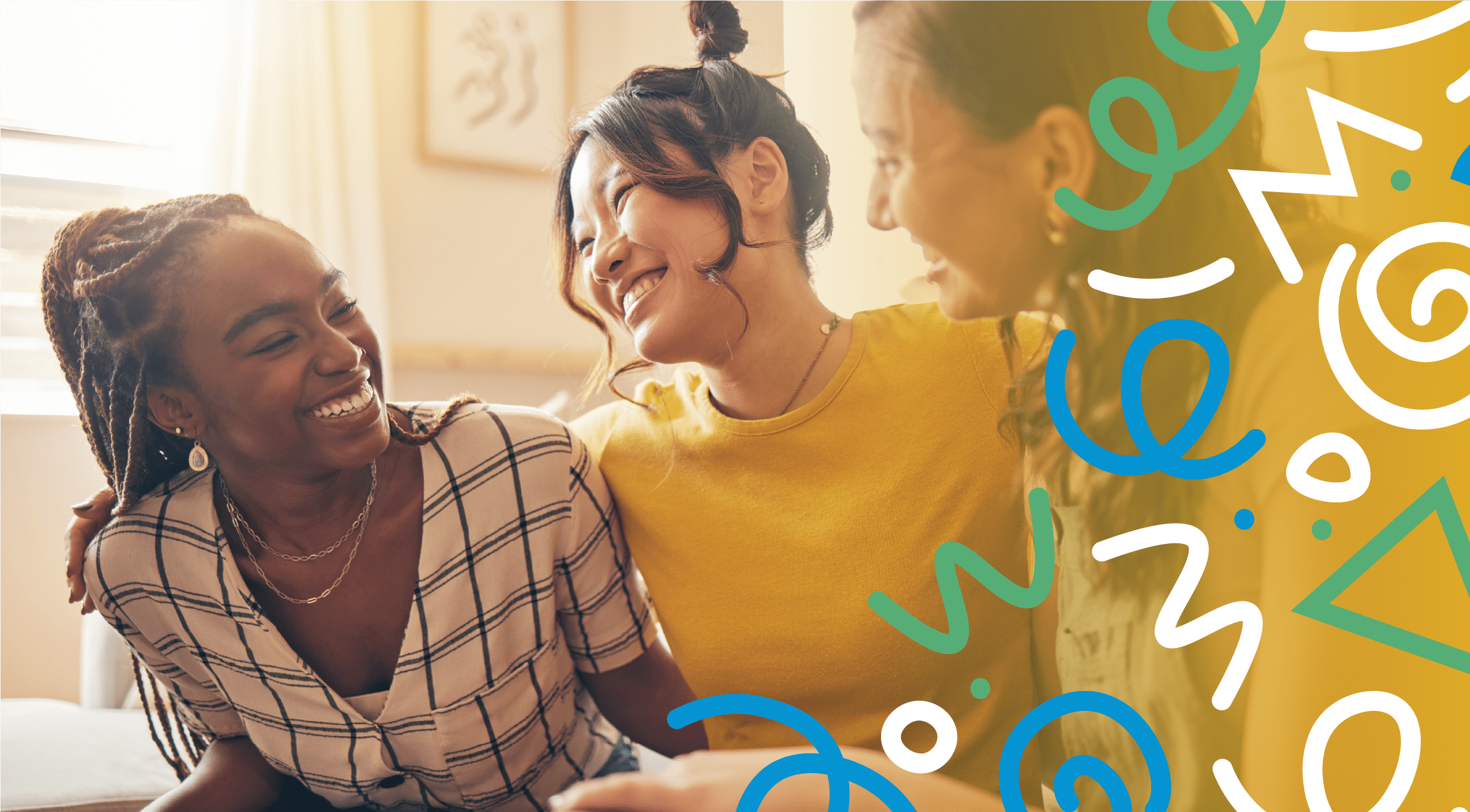 three women laughing header