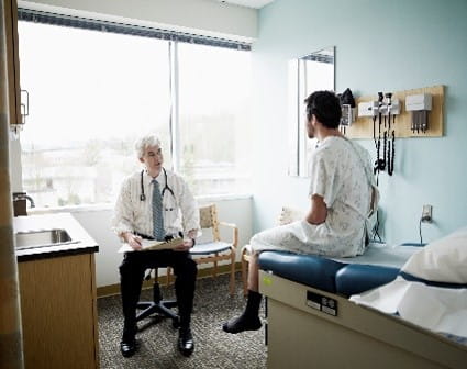 Doctor and patient talking