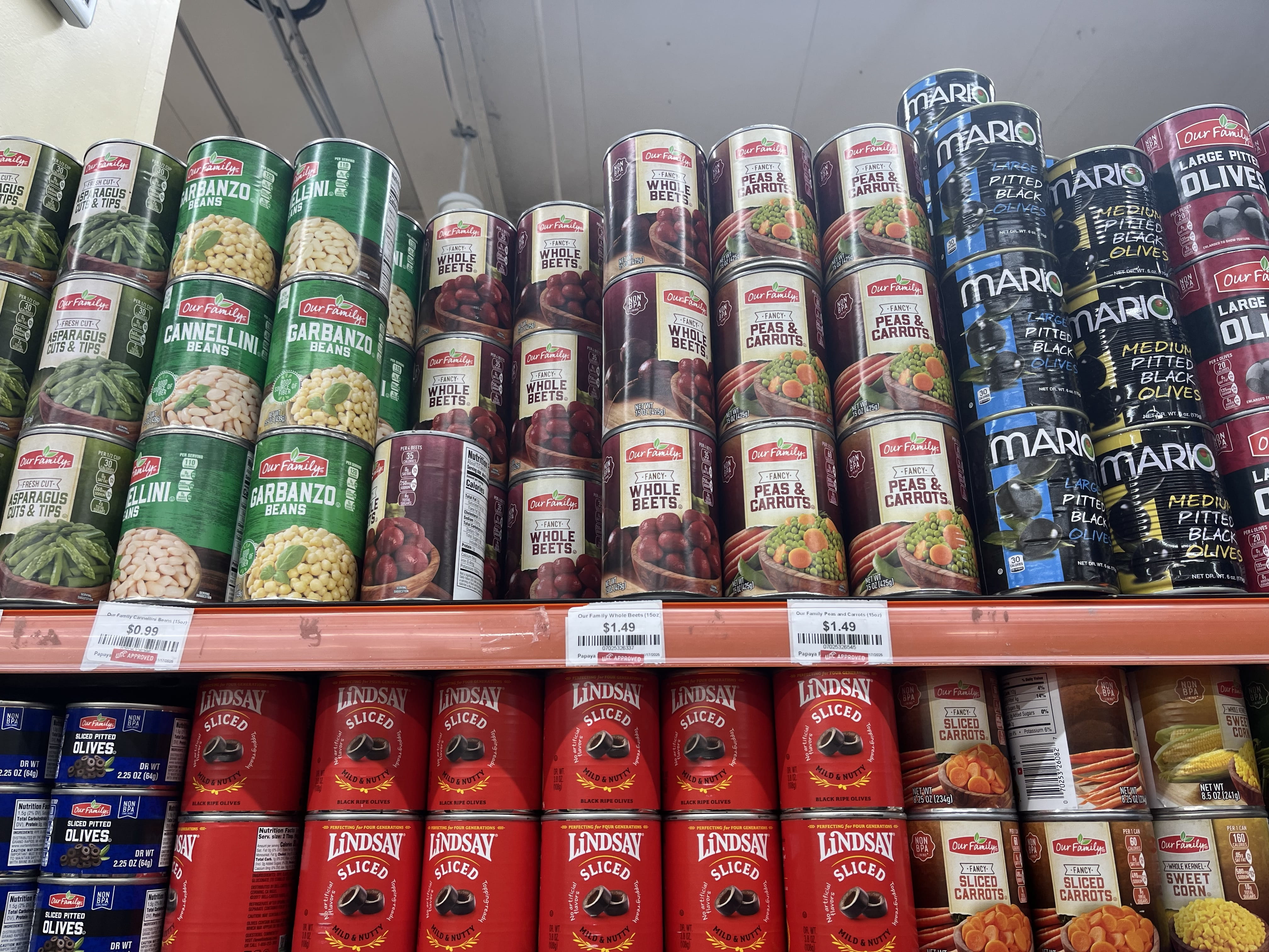 Papaya Fruits Canned Veggies