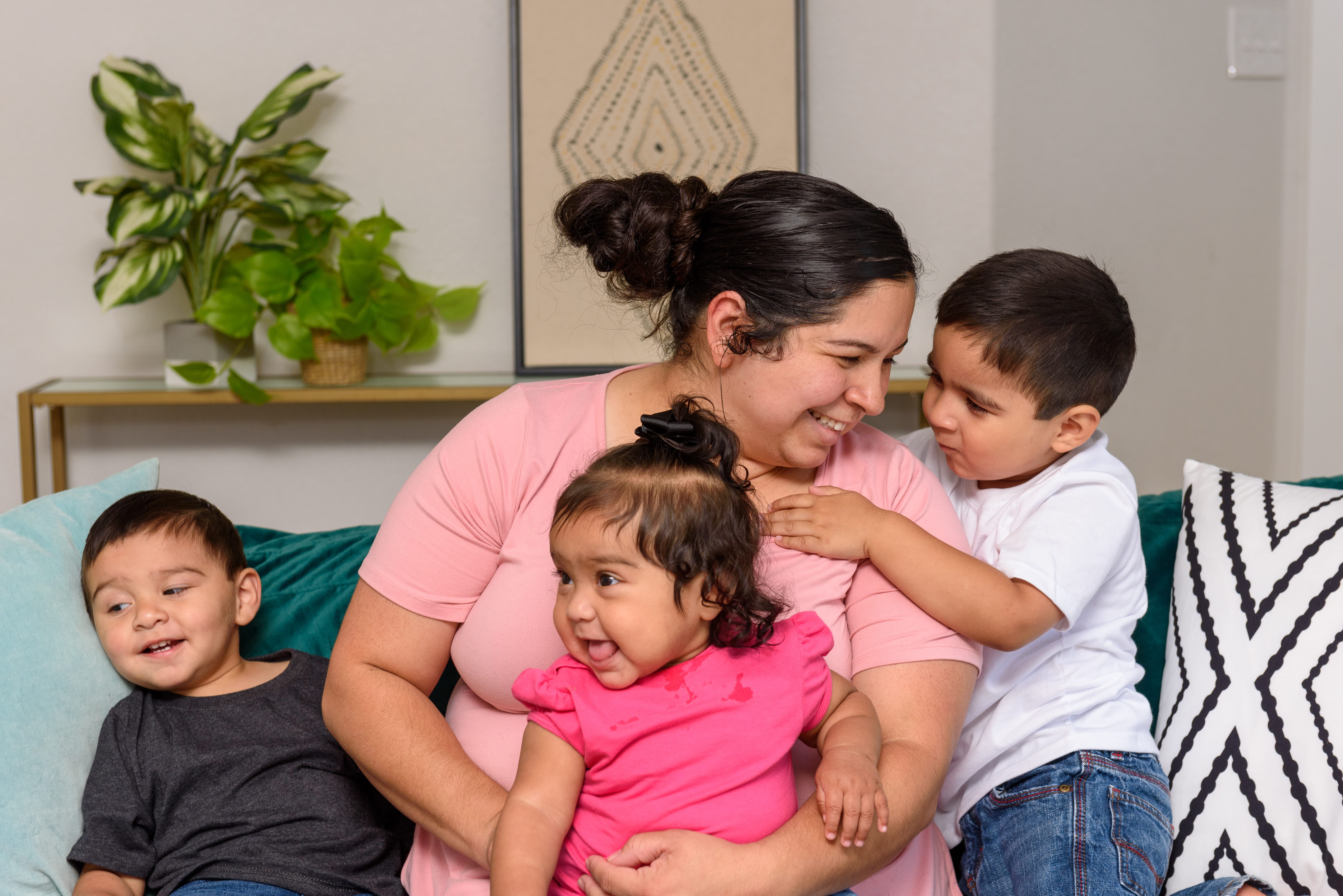 Woman with 3 Kids