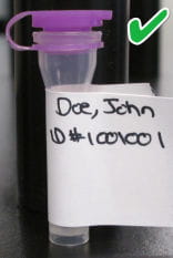 Correct Labeling of capillary specimen tubes