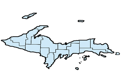 Map of Michigan's Upper Peninsula