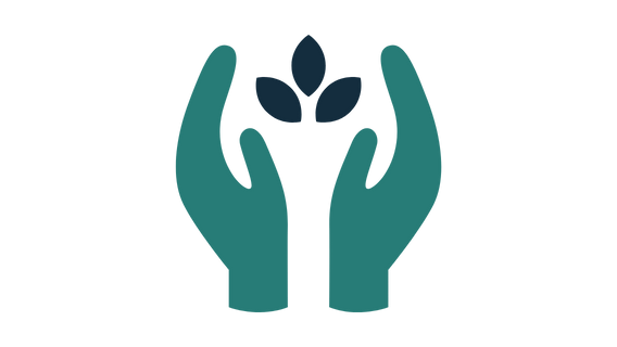 Hands holding leaves