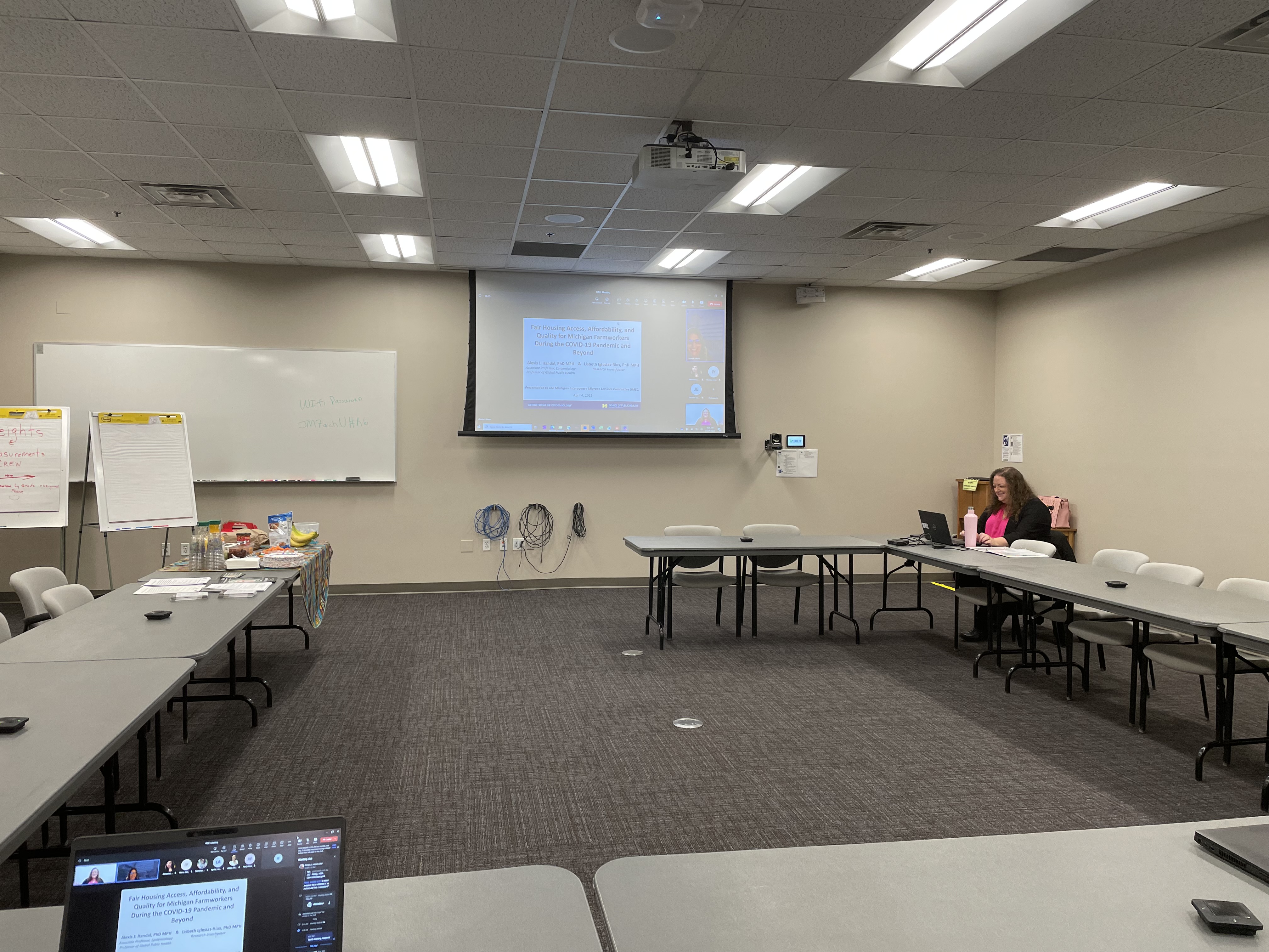 Conference room with tables