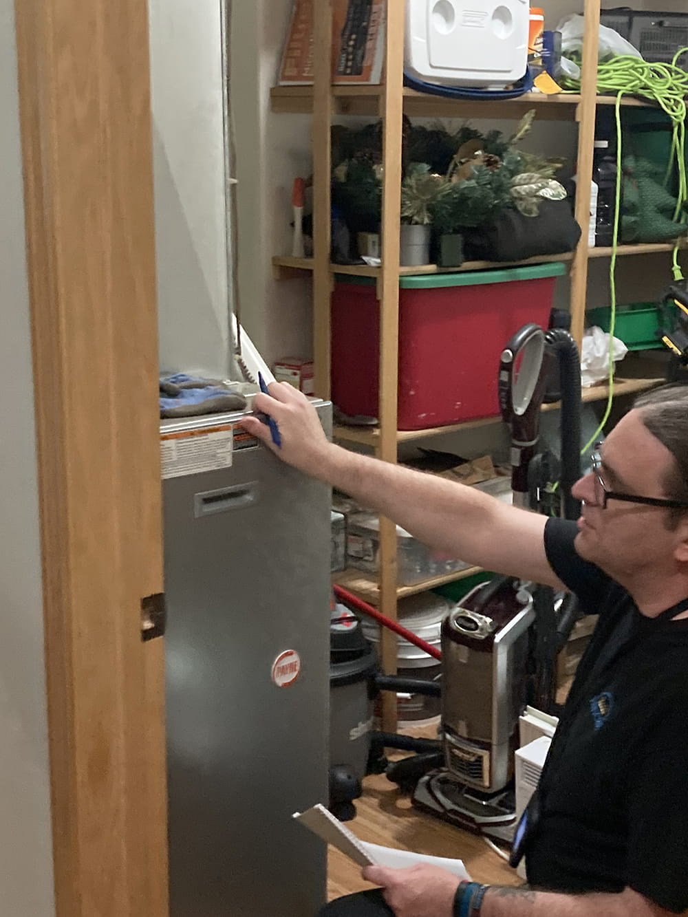 Energy Auditor testing a furnace