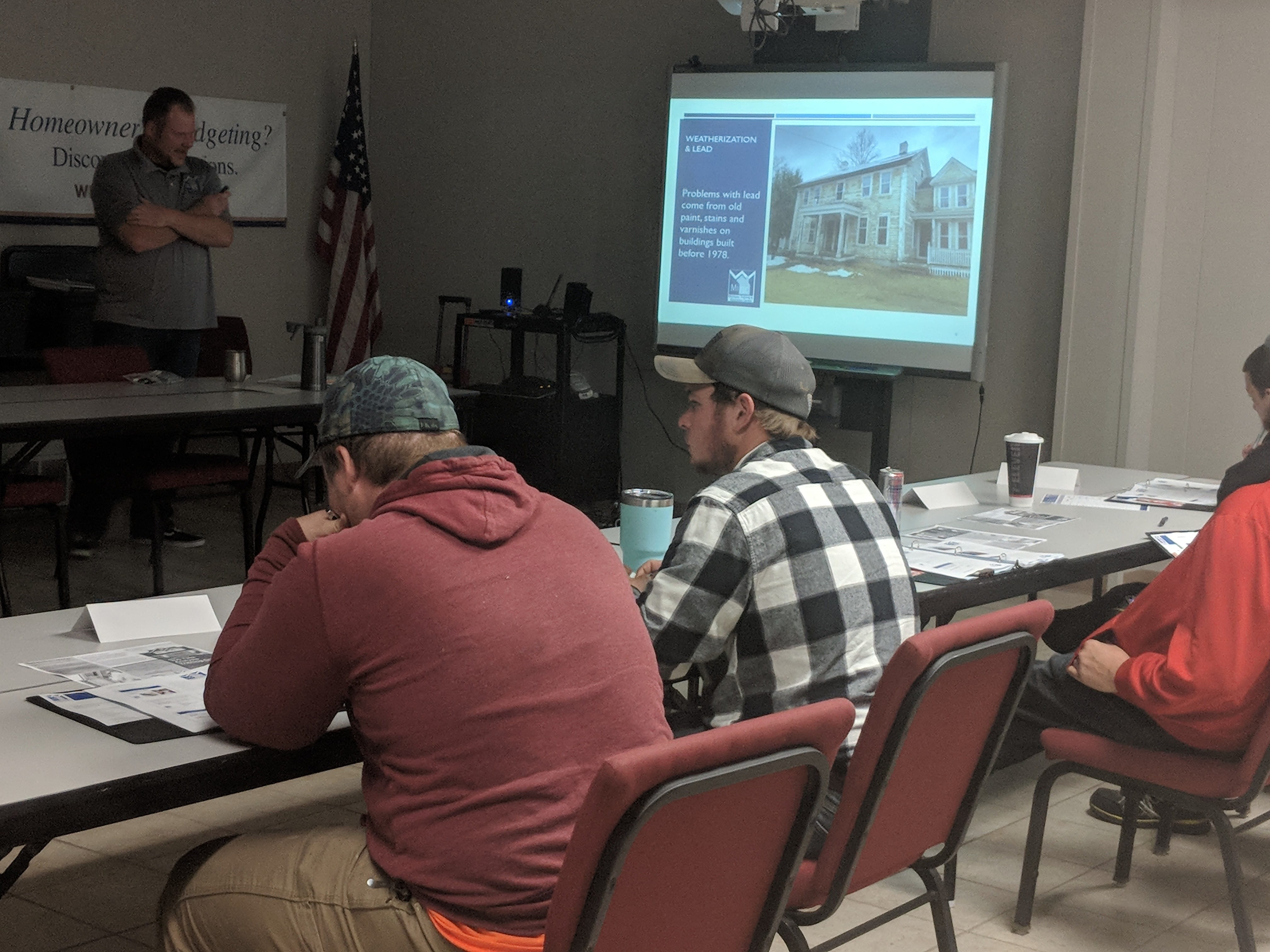 Lead Safe Work instructor and contractors in class
