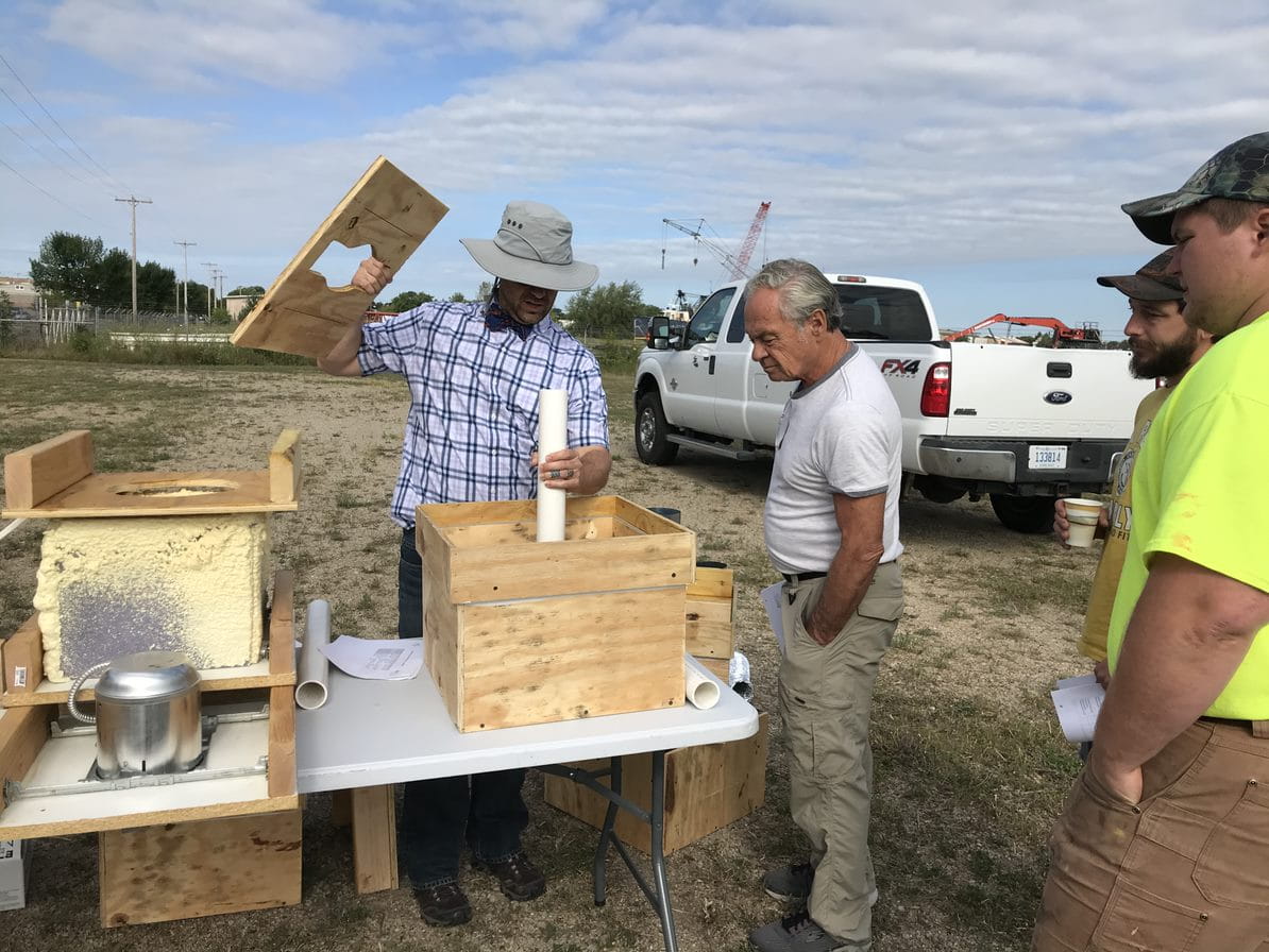 Weatherization workers attending the air sealing course