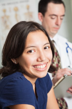 Teen and doctor