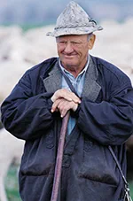 Elderly Man with cane