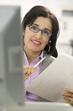 Woman with papers