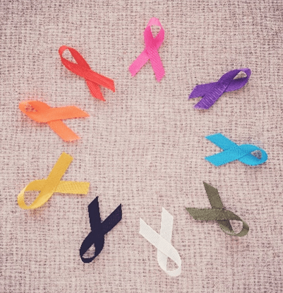 Cancer ribbons in a circle