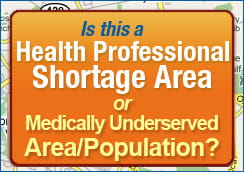 Is this a Health Professional Shortage Area or Medically Underserved Area/Population? Graphic.